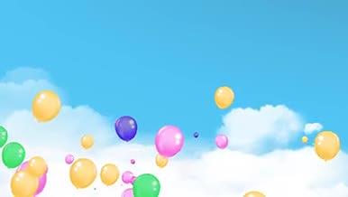 彩色气球飞向蓝天视频素材视频的预览图